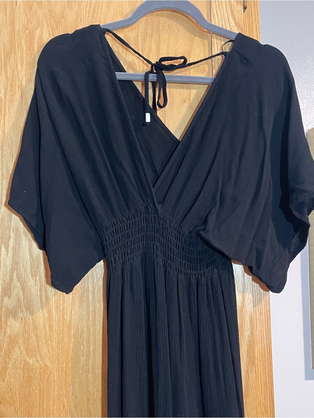 lovestitch Black Textured Starchild Kimono Maxi Dress boho summer - Picture 3 of 7